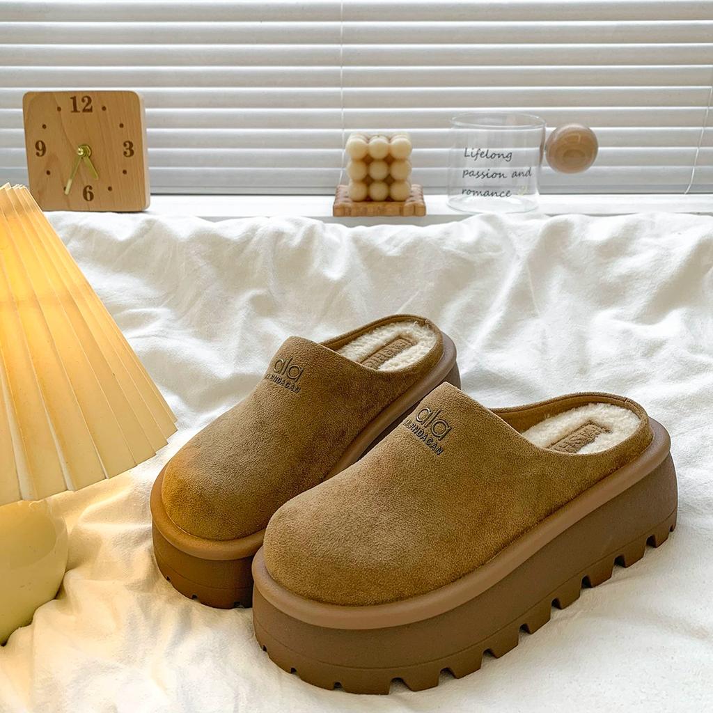 Baotou Half-drag Muffin Shoes for Women To Wear 2025 Autumn Korean Version of Versatile Thick Soles To Increase the Height of Casual Lazy People