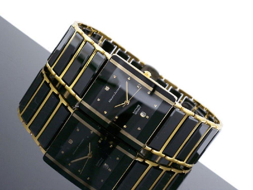 Mauro Jerardi Ceramic Watch, Model MJ3080-1, Sapphire Glass Diamond Accent Design, Men's Black, 31mm Case, 3 ATM