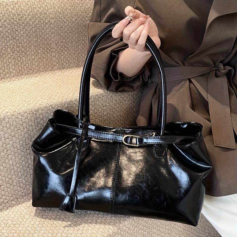 Borsa a tote/borsa a mano di grande capacità con finiture color oro, Borsa da lavoro minimalista per il pendolarismo, lo shopping, l'uso quotidiano