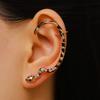1Pc Exaggerated Metal Inlaid Zircon Leopard Print Snake Earrings for Women Men Punk Ear Hanging Stud Ear Cuff Gothic Ear Jewelry