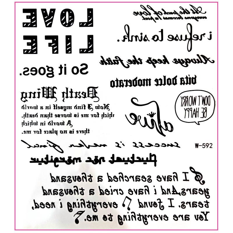 Campus Students Male And Female Tattoo Stickers Waterproof Tattoo Stickers Cartoon Butterfly Text Tattoos