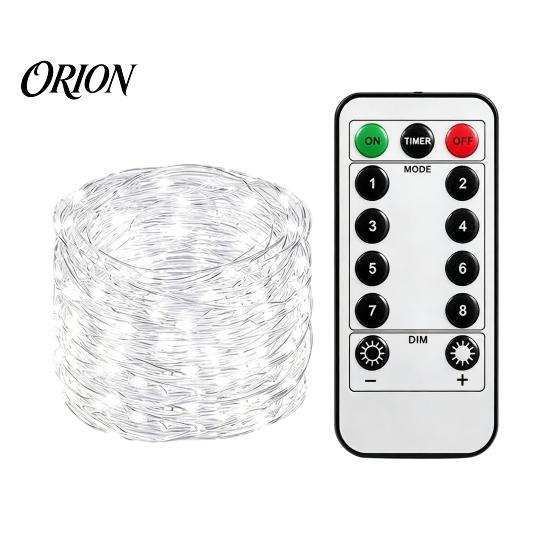 Remote Controlled Holiday Decor Copper Wire Fairy Lights with Remote, 8 Modes 10-Level Dimming Timer, Waterproof Dimmable Twinkle for Bedroom Battery