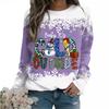 Women's Christmas 3D Printed Crew Neck Long Sleeve T-Shirt Fashion Versatile Breathable Trend Casual