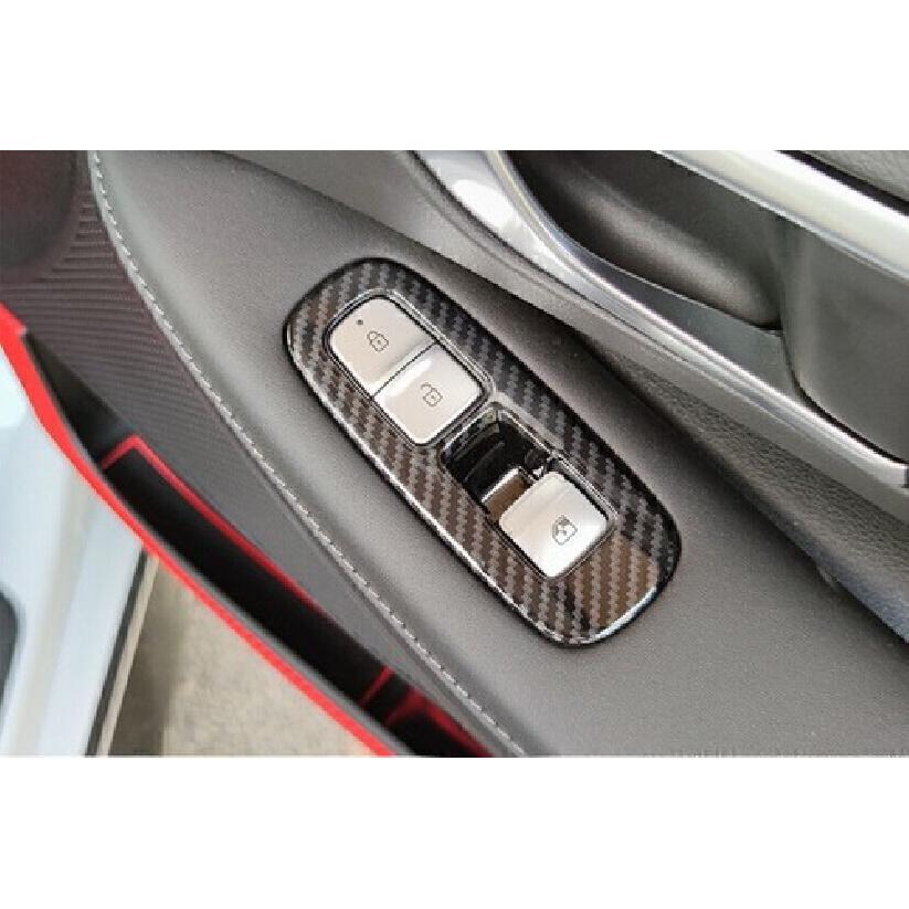 For Hyundai Sonata 2020-2023 Carbon Fiber Window Lift Lock Switch Panel Trim 4PC
