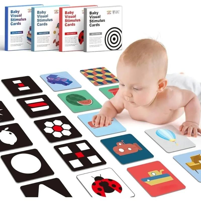 Babys Schwarz-Weiß-Hoher Kontrast Lernkarten Visuelle Stimulationskarten Montessori Spielzeug Lern- und Bildungsspielzeug für Babygeschenke