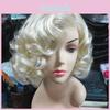 Perucă Stil Cosplay Marilyn Fierbinte Păr Scurt Blond Deschis Modă Păr Ondulat Peruci Cască Perucă