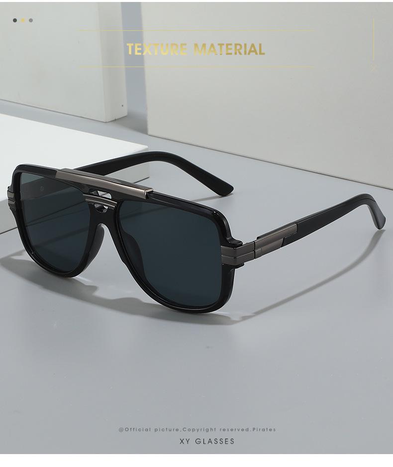 Retro Square Frame Sunglasses: Trendy European & American Men's Metal Design