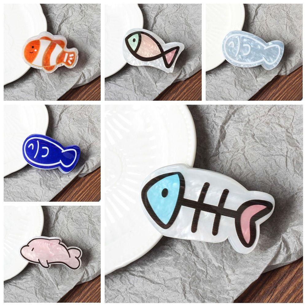 Clown Fish Cute Fish Hair Grab Fish Bone Acrylic Shark Clip Cute Cartoon  Hair Claw  Girls