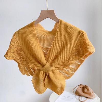 Gefälschte Kragenschal Damen Bluse Schultern Gefälschter Kragen Umhang Geknoteter Strickschal Einfarbiger Halsschutzschal