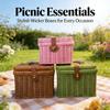 Geflochtener Rattan-Aufbewahrungskorb Vintage-Imitation Rattan-Organizer-Box für Picknick-Snacks Boho-Wohnkultur Hochzeitsgeschenke Geburtstagsgeschenk