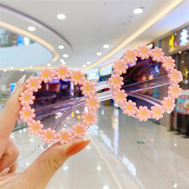 Kids Daisy Flower Sunglasses UV400 Protection Summer Beach Shades for Girls Baby Outdoor Eyewear