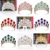 New Fashionable Alloy Rhinestone Red Green Crown Wedding Crown Bride Crown Tiaras