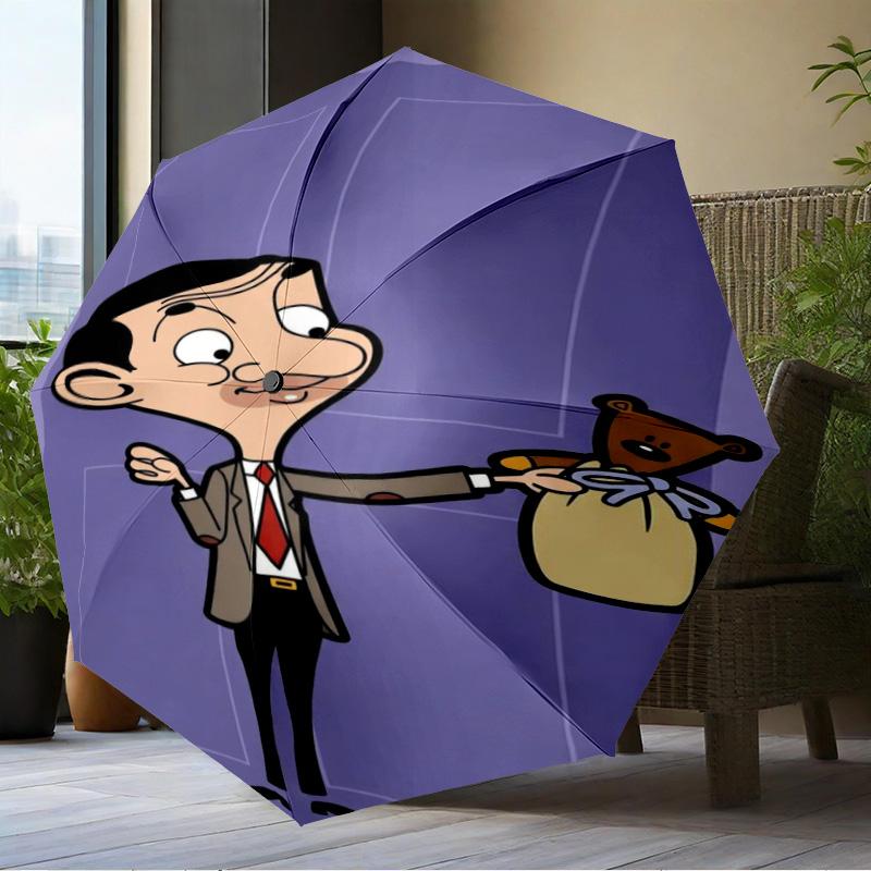 Mr. Bean's Adventure Umbrella Folding umbrella, automatic umbrella 8-Frame for Travel, camping Use Gift for Halloween Christmas