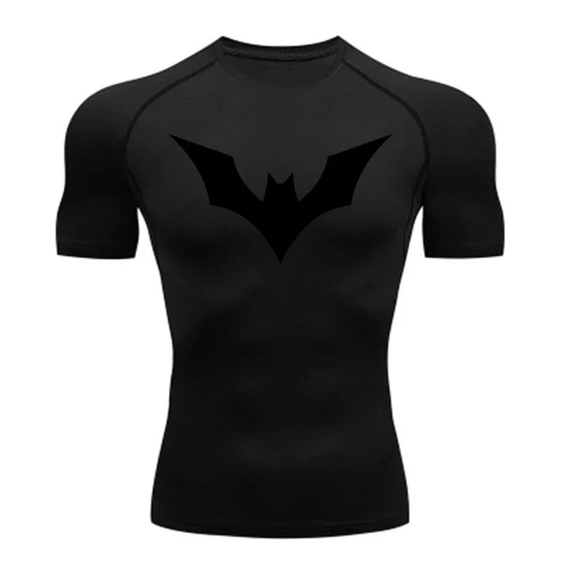 Trainning & Exercise Quick-drying Breathable Short-sleeved T-shirt Men's Compression Shirt Gym Superhero Sports Running T-shirt