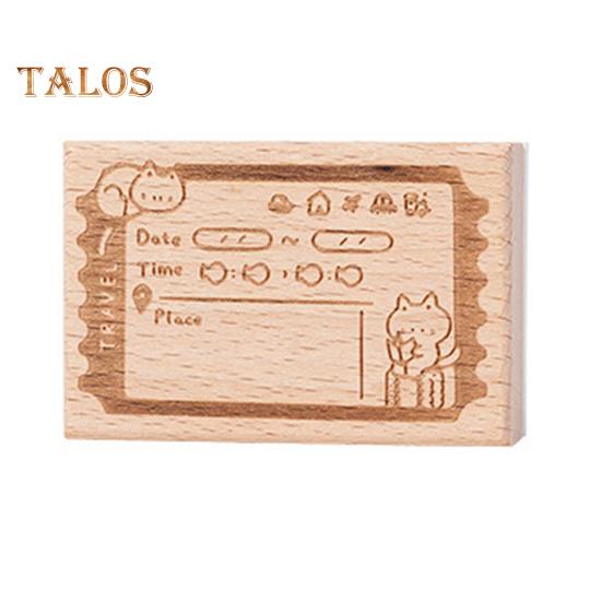 Cartoon Cat Planner Stamp DIY Scrapbooking Weekly Monthly Schedule Planning Time Clock Calendar Daily To-do-list Decorative Wooden Stamp Blocks