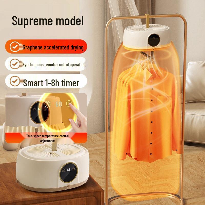 Compact Foldable Automatic Clothes Dryer for Home and Dorm Use