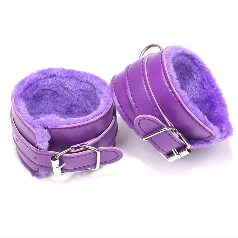Sexy Lingerie PU Leather Plush Handcuff Ankle Cuff Bondage Sex Toy For Adults Sex Bondage Restraints Lingerie Exotic