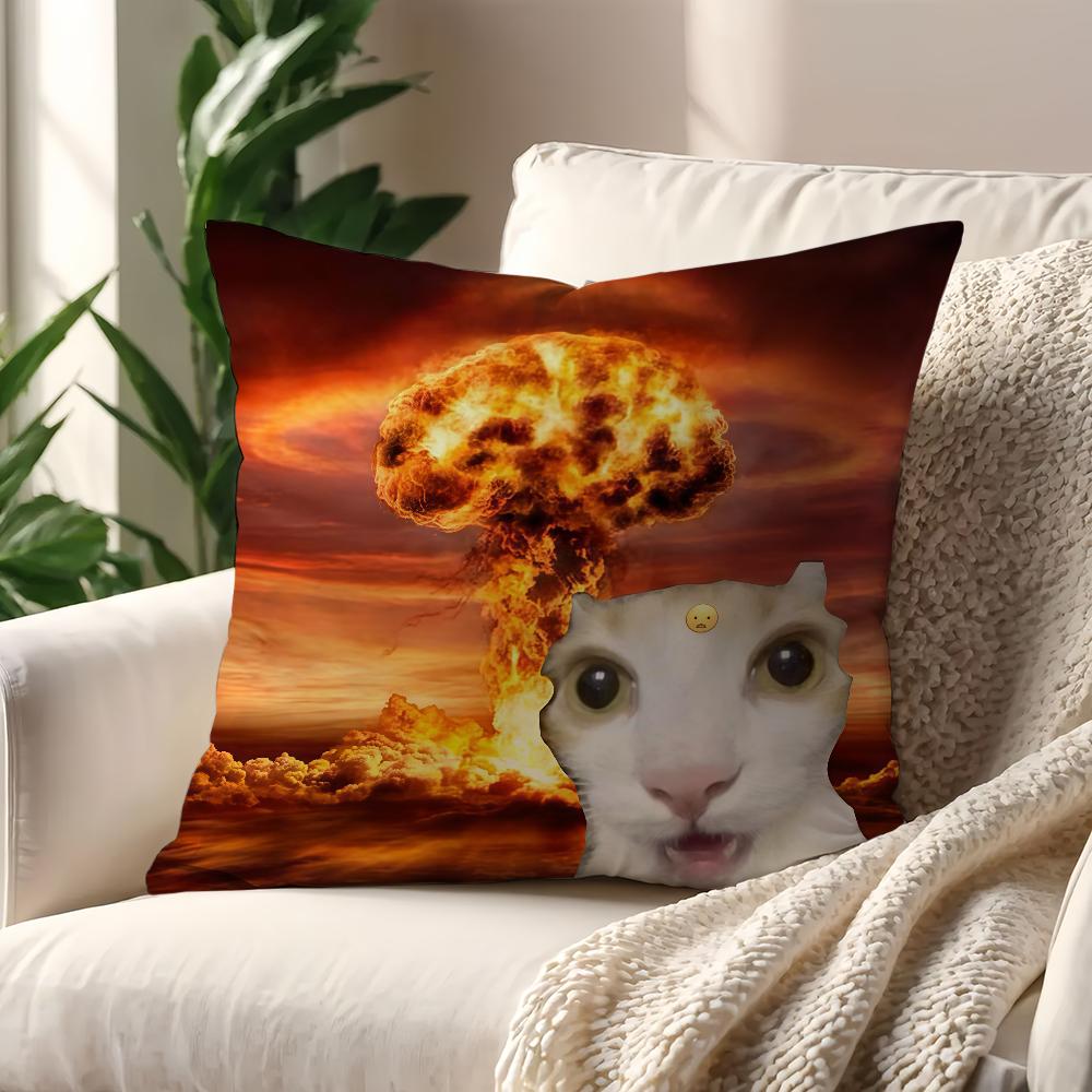 Funny Cat Emojis Boom Cushion Cover Decoration Room Shop Car Best Home Office Coffee Pillow Sofa Printing Nordic Simplicity Hit