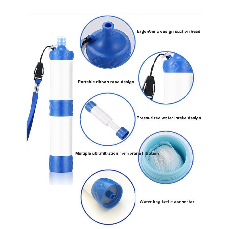 Depuratore d'acqua all'aperto Campeggio Escursionismo Emergenza Vita Sopravvivenza Filtro acqua purificatore portatile