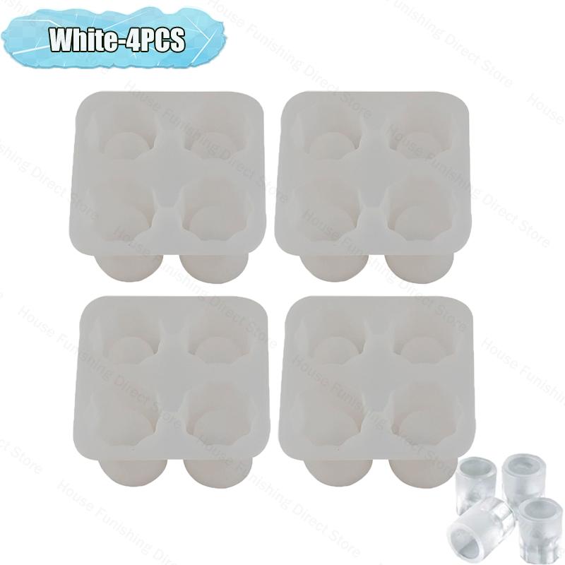 4 Cup Shape Silicone Ice Cube Mold Tray Summer Bar Party DIY Cold Drink Ice Compartment Mold Ice Cup Ice Cube Tray Kitchen Tool