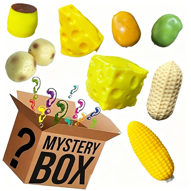 Nepvoedsel Handgemaakt Knapperige Squishy Ballen Blind Box Maïs Kaas Mango Pinda Aardappel Stressverlichting Knijp Fidget Speelgoed Willekeurig yellow