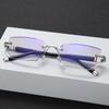 Men Reading Glasses Anti Blue Rays Presbyopia Eyeglasses HD Lens Women Classic Rimless Eyewear Diopter +1.0 To +4.0