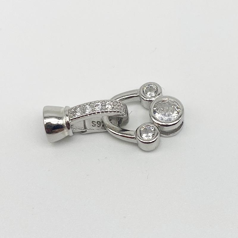 Yansheng S925 Sterling Silver Diamond-Inlaid Universal Clasp for Necklace, Bracelet, Pearl Chain, and Connector Accessories. S925 Silver