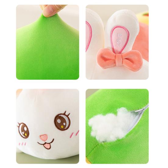 Rainbow Long Bunny Plush Pillow Large Body Pillow for Cuddling And Support Soft Stuffed Animal for Girls And Kids Gift