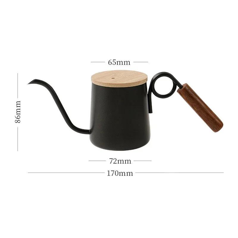 Hand-brewed Coffee Pot Brewing Kettle Ring Wooden Handle Stainless Steel Fine Mouth Drip Kettle Manual Brewing Coffee Machine