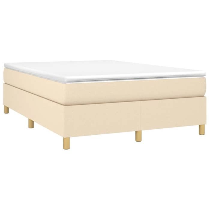 Maison Exclusive - Sommier à lattes de lit avec matelas Crème 140x200 cm Tissu