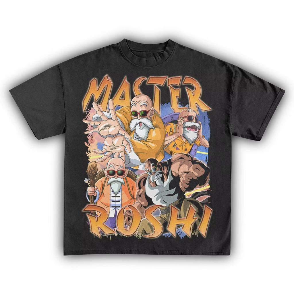 Dragon Ball Master Roshi Anime Graphic T-shirt, Unisex Pure Cotton Short Sleeve Streetwear Women And Men T-shirt
