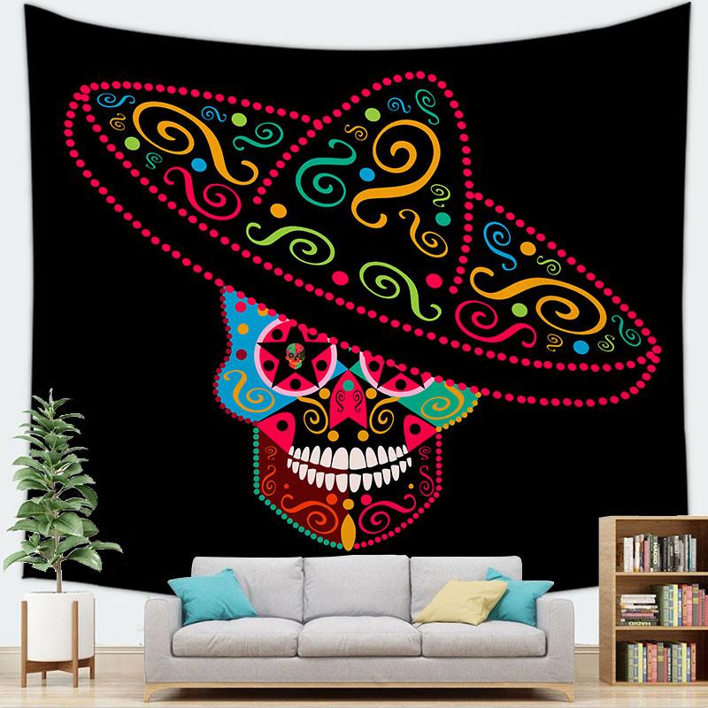 Home Decor Halloween Wall Tapestry Halloween Party Devil Pumpkin Skull Black Cat Decoration Tapestry Backdrop Cloth