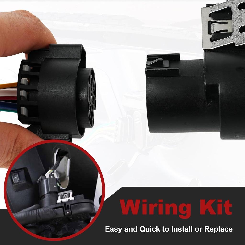 7 Way Trailer Tow Hitch Wiring Plug Receptacle Connector Harness Tallation Kit USCAR Multi-Tow Pickups