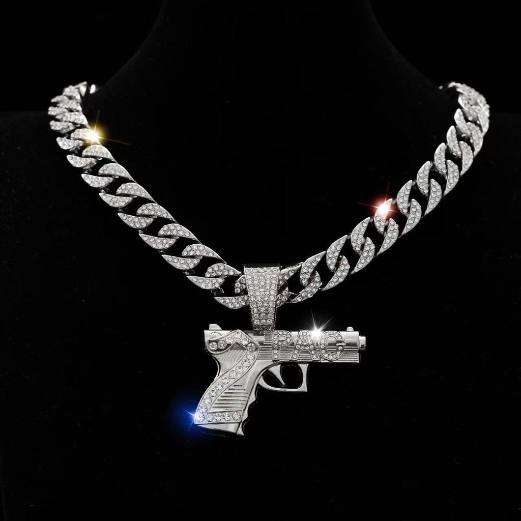 Pistol Pendant, Men's and Women's Street Hip Hop, Personalized and Trendy New Cuban Necklace Accessories