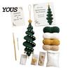 Winter Hobby Kit Crochet Doll Spiral Ornament DIY Kit, Holiday Craft Set with Snowman Pattern Soft Yarn, Beads, Christmas Tree Hanging for Window Wall