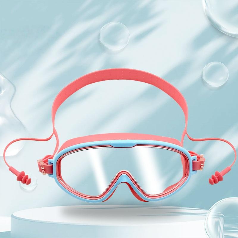 Kids Protective Swim Goggles with Earplugs Roomy Frame for Happy Water Time A7