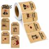 Decorative Labels for Gifts 180PCS/Roll Christmas Label Stickers, Self-Adhesive Retro Paper Tags with Blank Self-adhesive Holiday Writing Area,