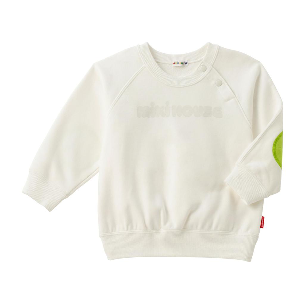 MIKIHOUSE Web Limited Back Logo Sweatshirt Pullover, Baby Kids, Size 150cm, White, Model 10-5620-682