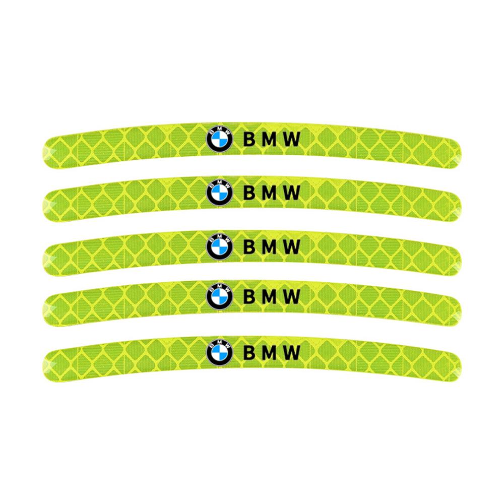 ZWVP7 Car Sticker 20pcs/set Car Wheel Hub Reflective Strip Sticker For BMW E46 E90 E60 F30 F10 G30 G20 G32 X1 X2 X3 X5 X4 Accessories