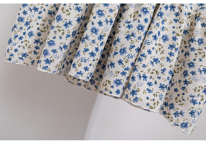 French Design Floral Short-Sleeved Summer Dress for Women