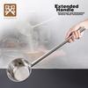 Jinyaoshi Stainless Steel Soup Ladle, Long Handle Water Scoop, Diameter 16cm, Handle Length 45cm, GK-SS450