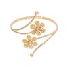 Stylish Flower/Leaf Arm Cuff Bracelet Fashion Metal Arm Chain Open Arm Bracelets Ornament Popular Women Accessories