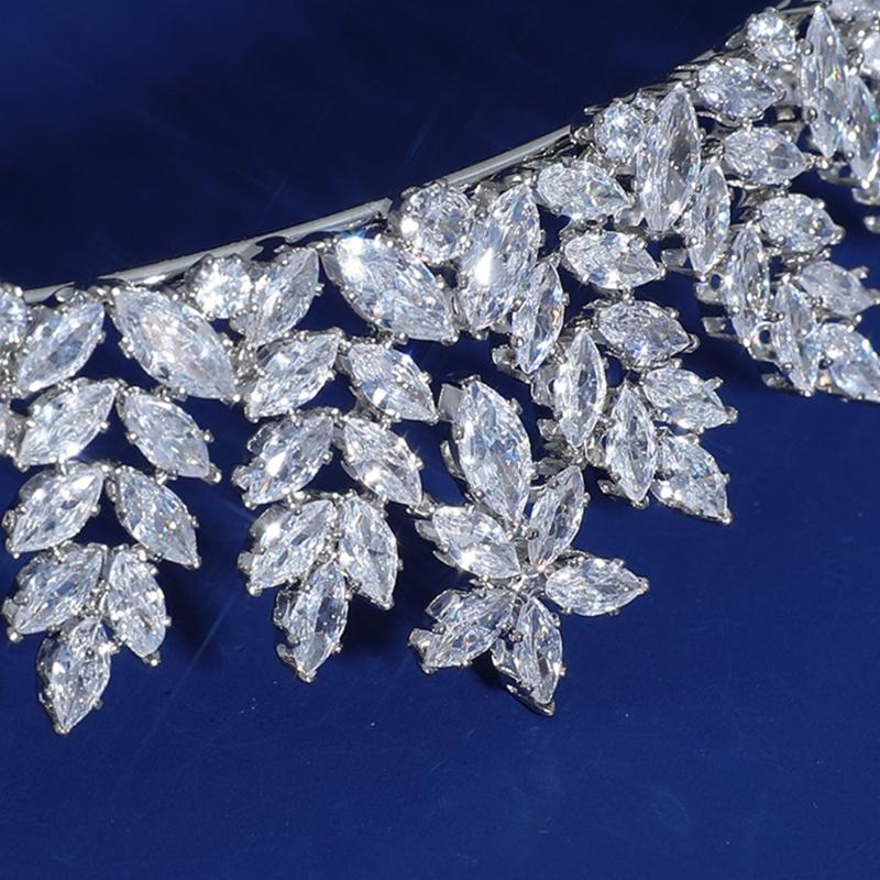 Elegant Crystals Tiaras Portable for Bridal Silver Princess Crowns Headband Hair Accessory for Wedding and Pageant