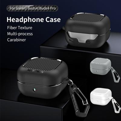 Stoßfeste Ohrhörerhülle Fasertextur Kopfhörerhülle für Samsung Galaxy Buds4/4pro Reisegebrauch