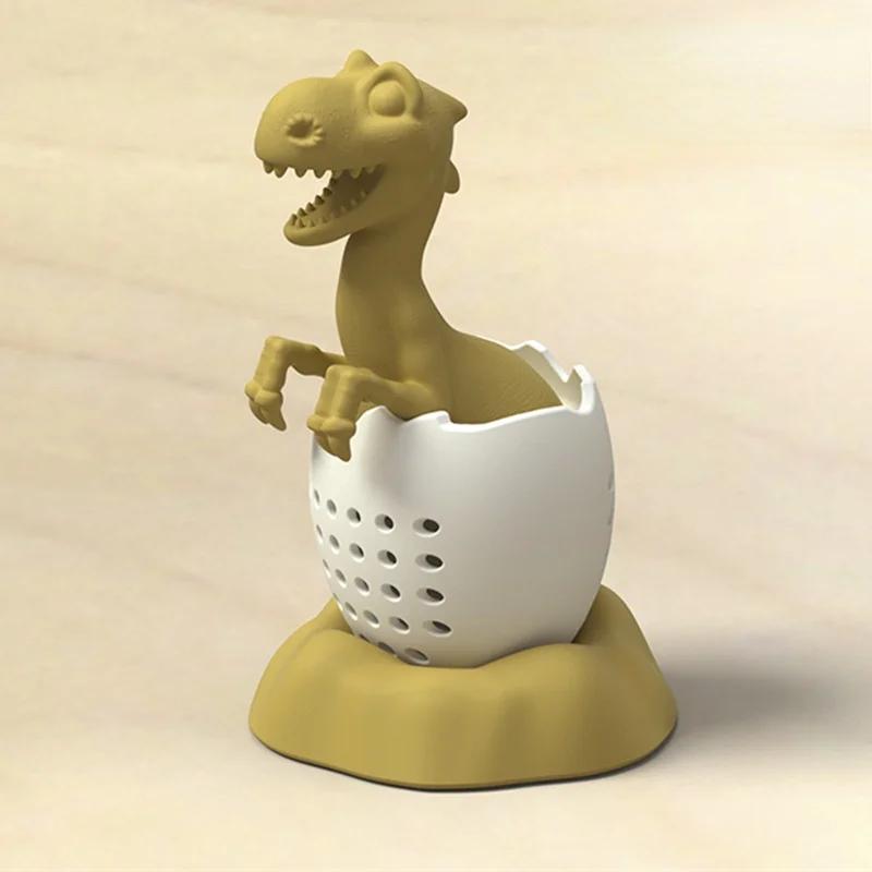 Silicone Tea Strainer 1pc Reusable Dinosaur Shaped Silicone Tea Infuser Animal Tea Bag Herbal Spice Diffuser Strainer VIE LENTE