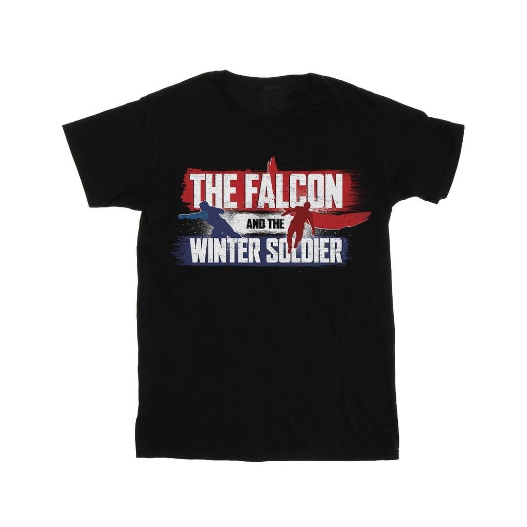 Marvel Mens The Falcon And The Winter Soldier Action Logo T-Shirt