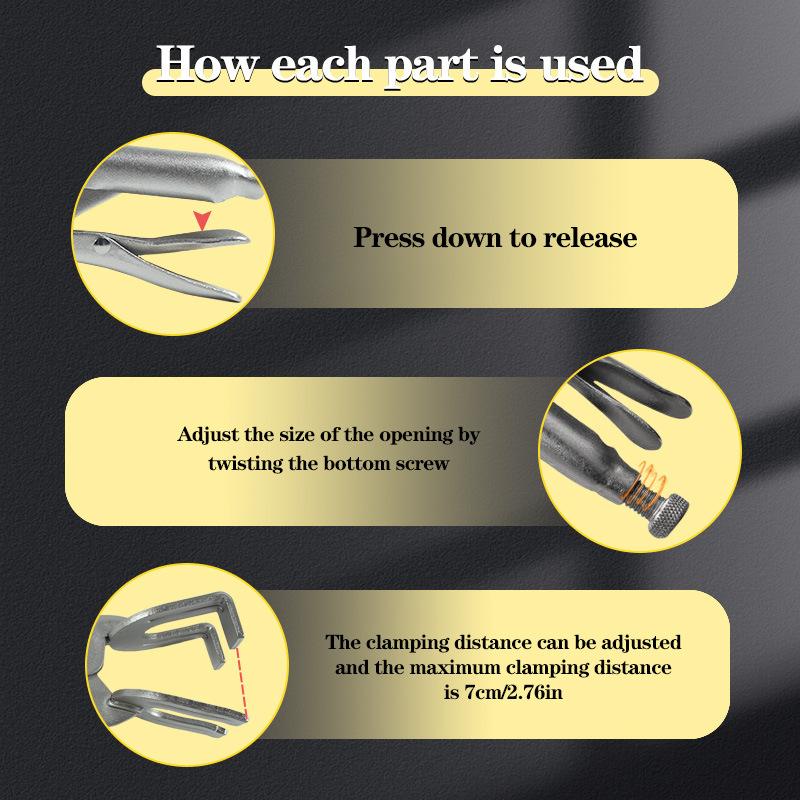 1Pc U-Welding Power Pliers Butt Pliers Counterpoint Pliers Fixed Clamp Tool Multifunctional Pipe Welding Pliers Heavy Duty