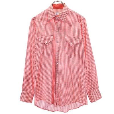 RockMount 70s Made In USA Vintage Gingham Check Pattern Long Sleeve Western Shirt Men's Used