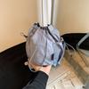 Korean Style Nylon Crossbody Bag Wrinkle Shoulder Bag Fashion Drawstring Bucket Bag  Outdoor
