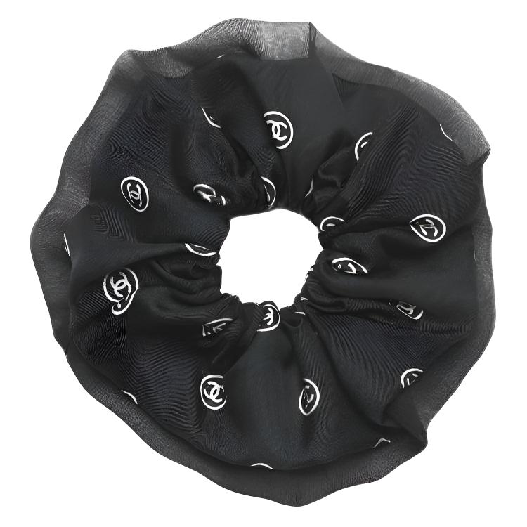 

Chanel Logo Hair Tie Women Hair Accessories Black White AAB536-B22431-U4550 Black/White
